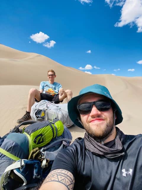Camping in Great Sand Dunes Resting in the heat