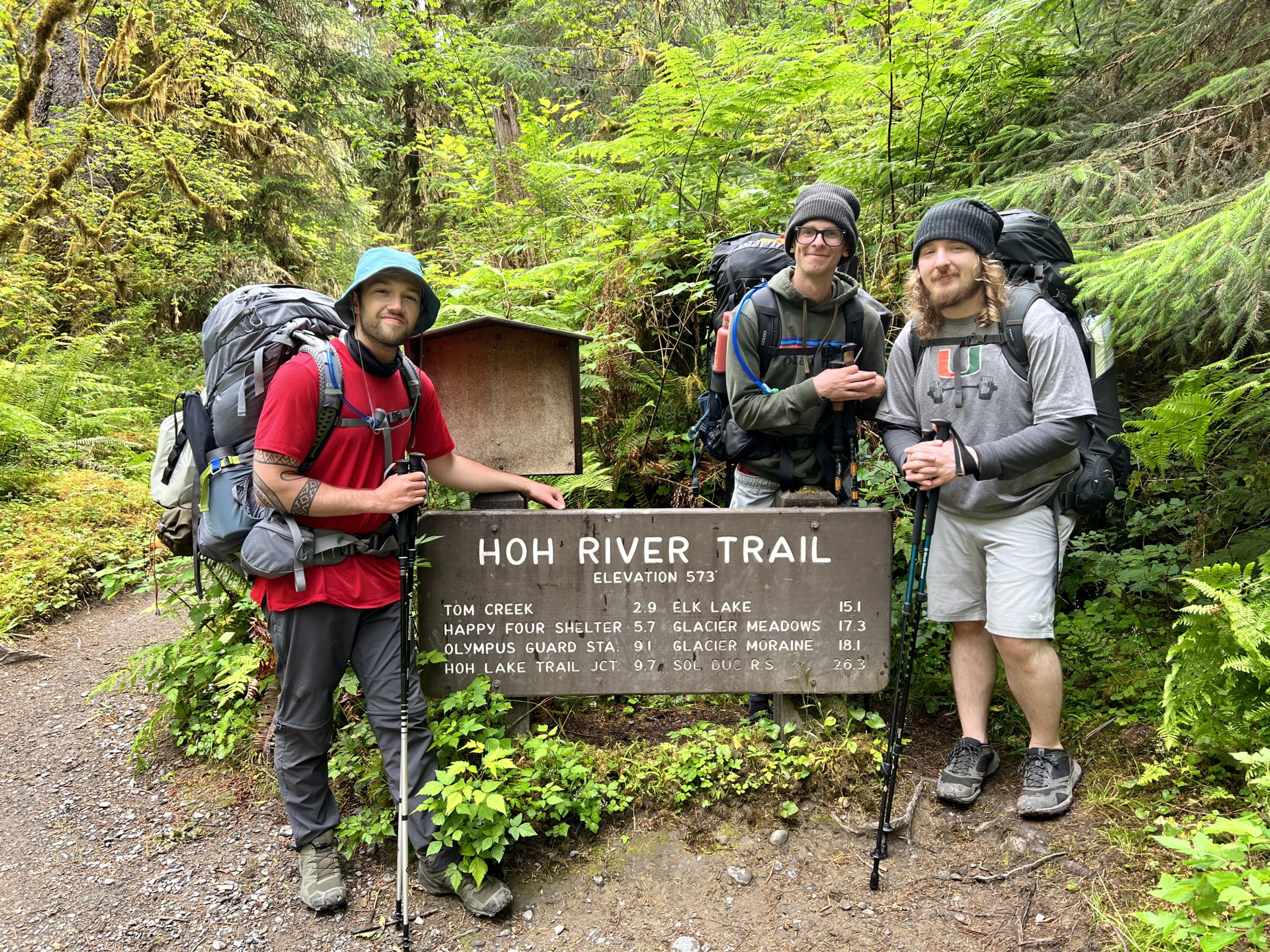 Hoh River Trail sign at the start of the trail