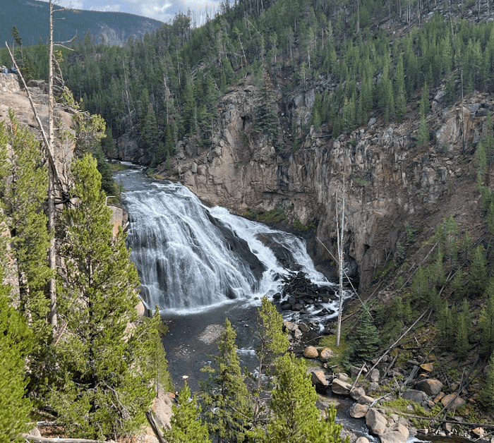 Waterfall at Yellowstone National Park. An easy day hike, about 0.5 miles