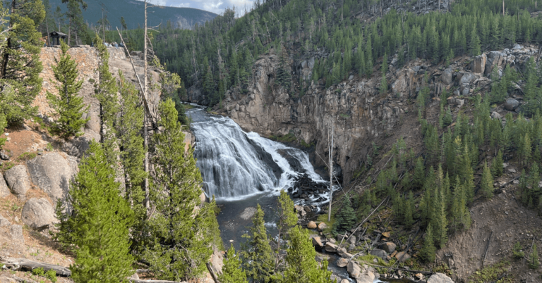 Waterfall at Yellowstone National Park. An easy day hike, about 0.5 miles