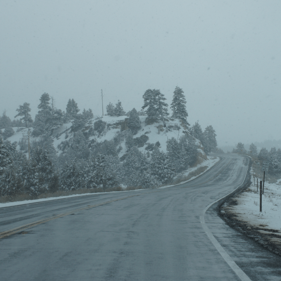 Road into Bryce Canyon National Park Winter