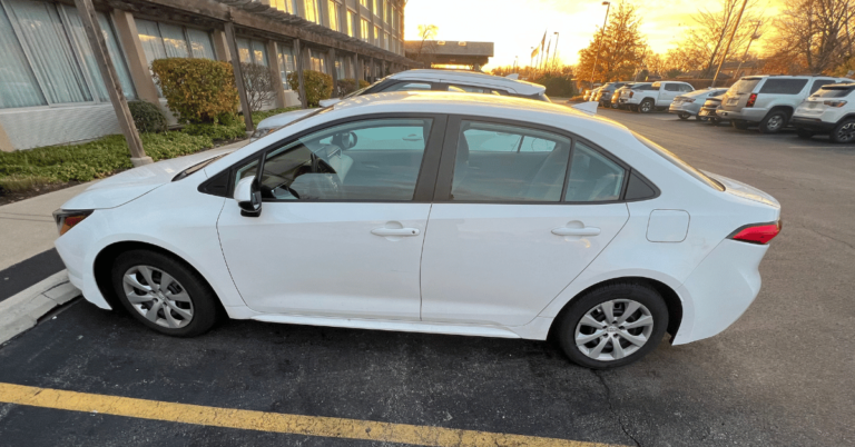 Car in parking lot for kyte car review