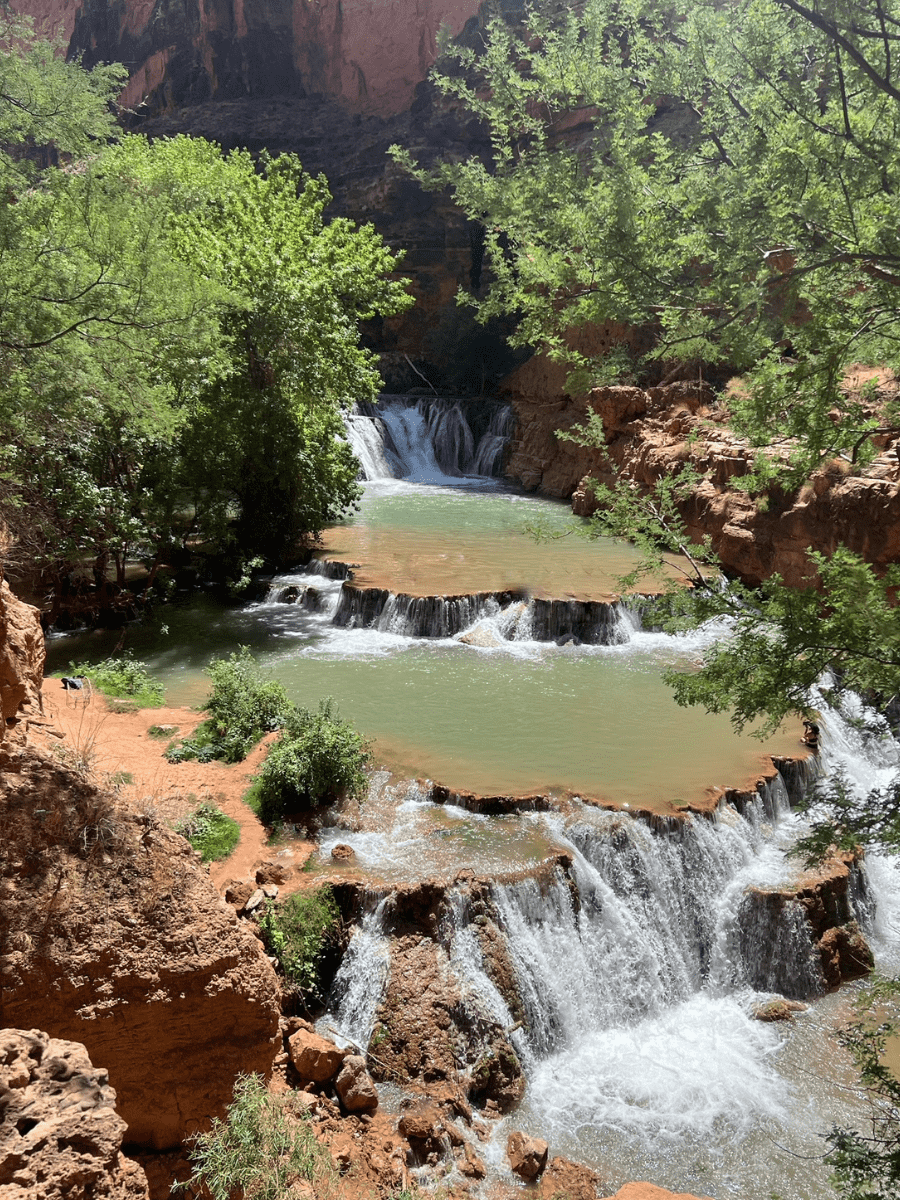 All layers of Beaver Falls at Havasupai Falls