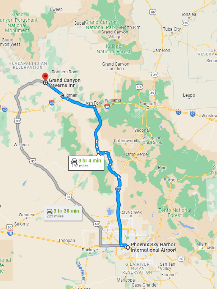 Grand Canyon Inns - Directions from Phoenix Sky Harbor Airport