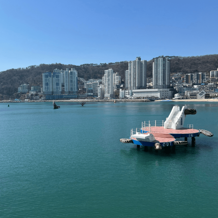 Beach located in Busan South Korea. Overlooking the sea
