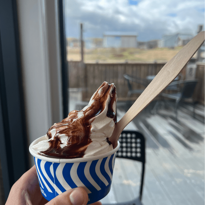 Ice Cream Cup in Iceland on a summer day